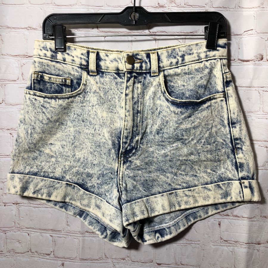 Acid Wash Cuffed Denim Jean Shorts | Boardwalk Vintage