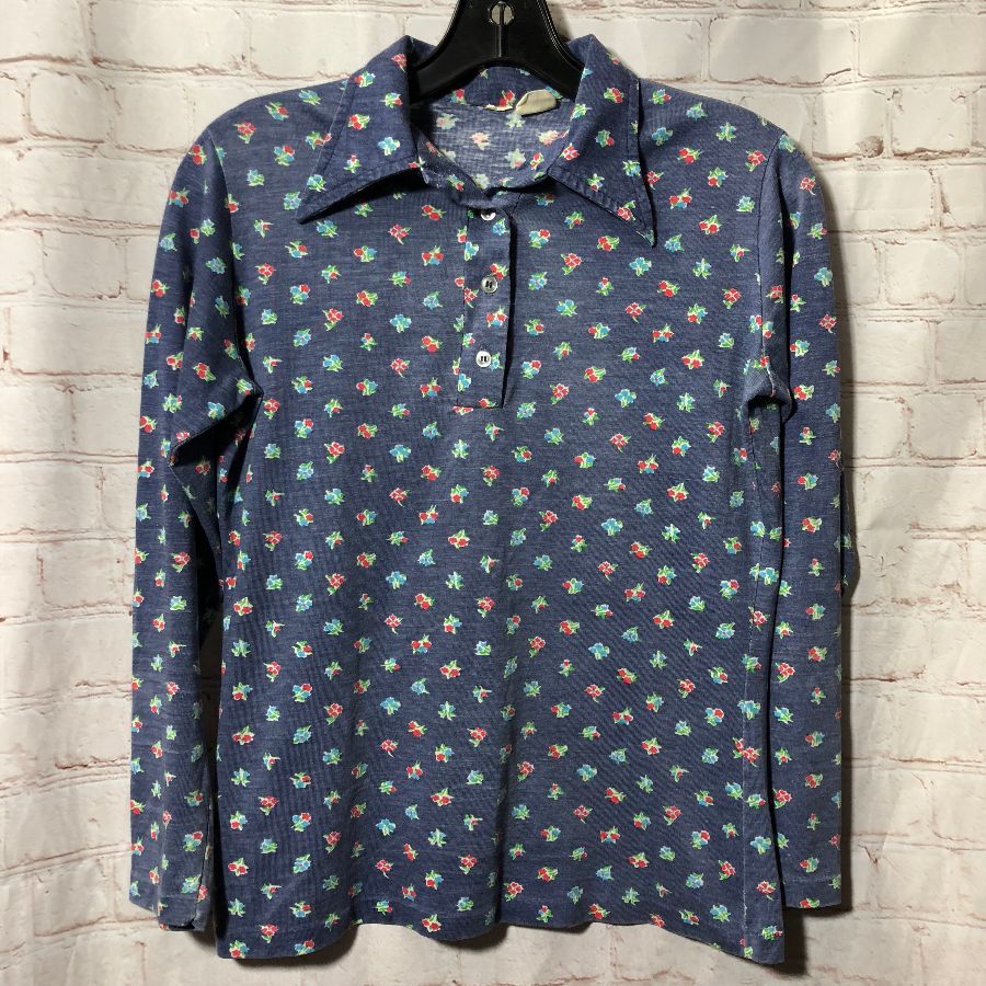 Flower Pattern Pullover & 1/4 Button-up W/ Collar Shirt | Boardwalk Vintage