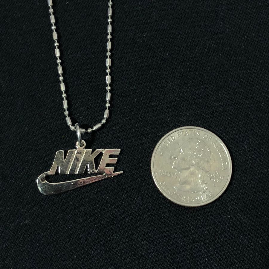 Nike Swoosh Pendant/Chain/Necklace (Silver Plated) - Stainless Steel