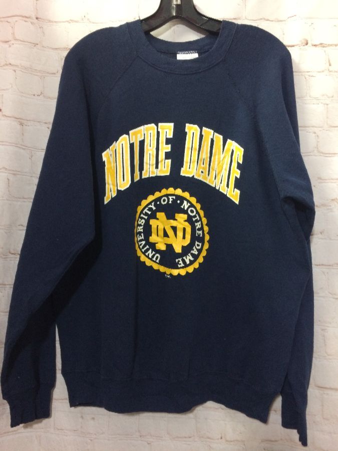 Vintage 90s Notre Dame Sweatshirt Jumper Notre Dame Crewneck Spell Outs Notre Dame Pullover Sweater XL Fits M Size