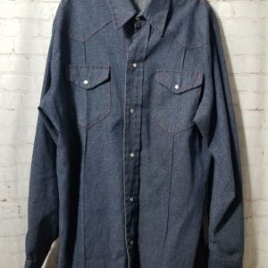 Photo detail:CHAMBRAY SHIRT W/ CONTRAST STITCHING & PEARL SNAPS