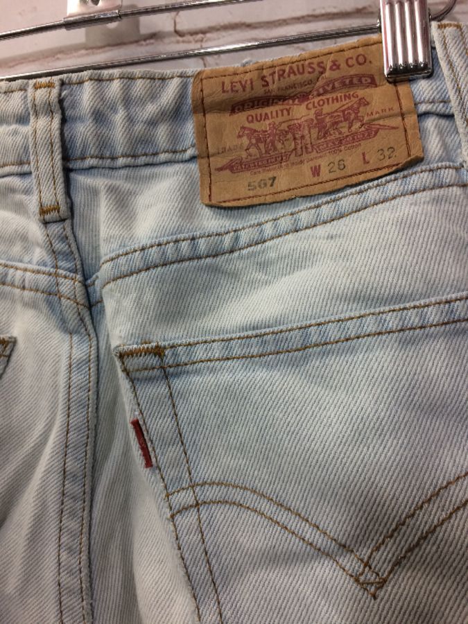 Levis 567 Soft W/ Loose Boot Cut & Flared Leg Jeans Bleach Wash | Boardwalk  Vintage