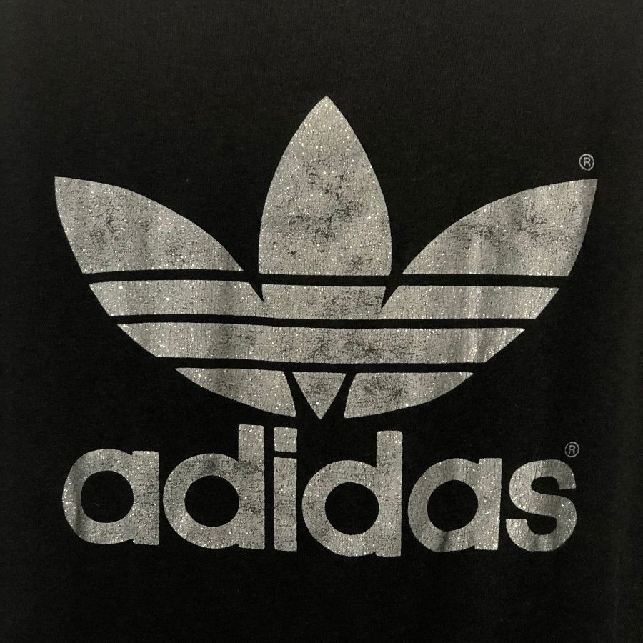 Adidas Logo Front And Back Glitter Graphic Tee | Boardwalk Vintage