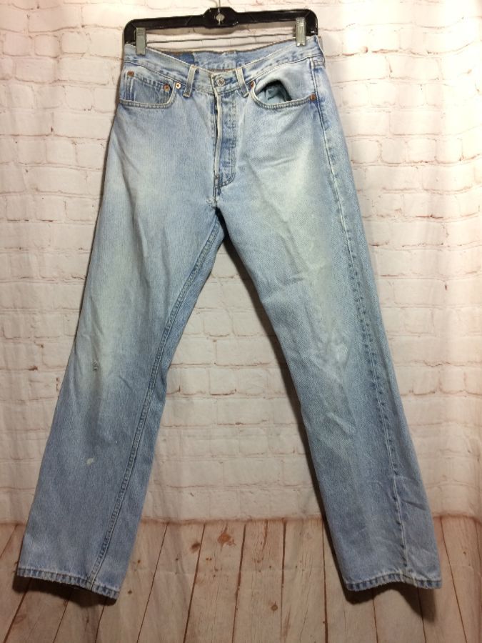 Levis Denim Jeans 501 Red Tab Classic Acid Washed | Boardwalk Vintage