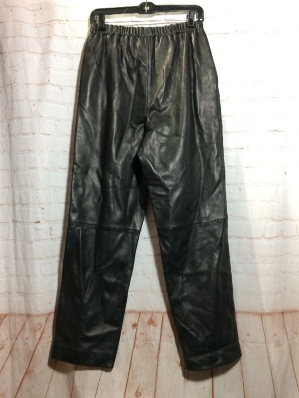 1990'S LEATHER PARACHUTE STYLE PANTS W/ ELASTIC WASIT & LINING ...