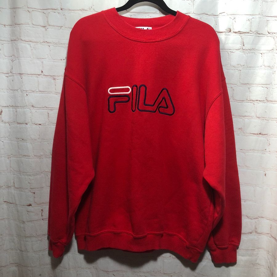 Vintage Fila Embroidered Front Logo Crewneck Pullover Sweatshirt ...