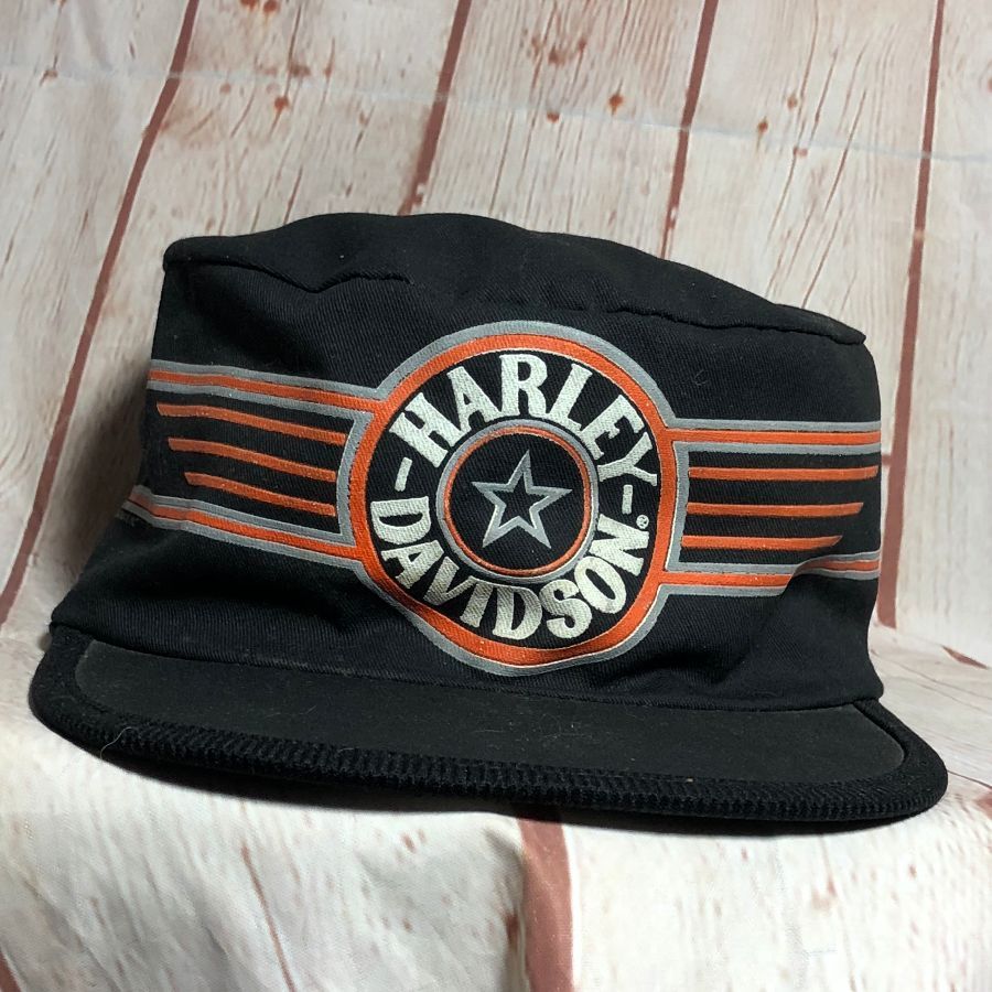 vintage 1980s painters HARLEY DAVIDSON spellout HAT motorcycle cotton