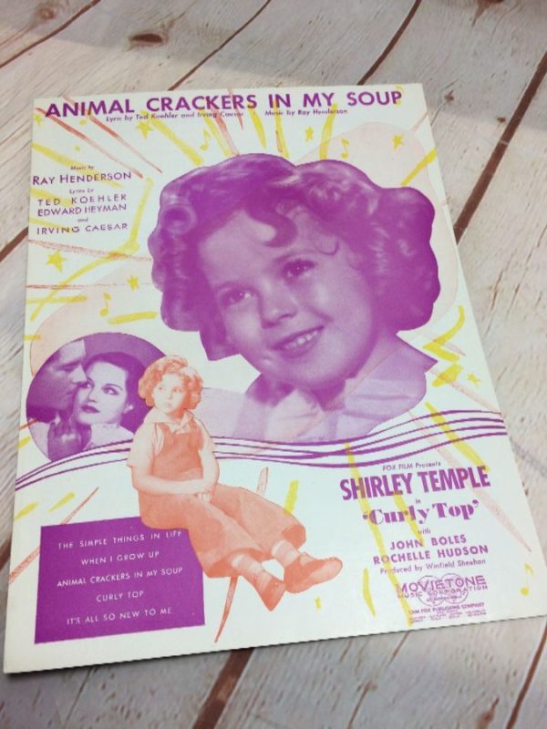 Animal Crackers In My Soup Shirley Temple Sheet Music Boardwalk Vintage