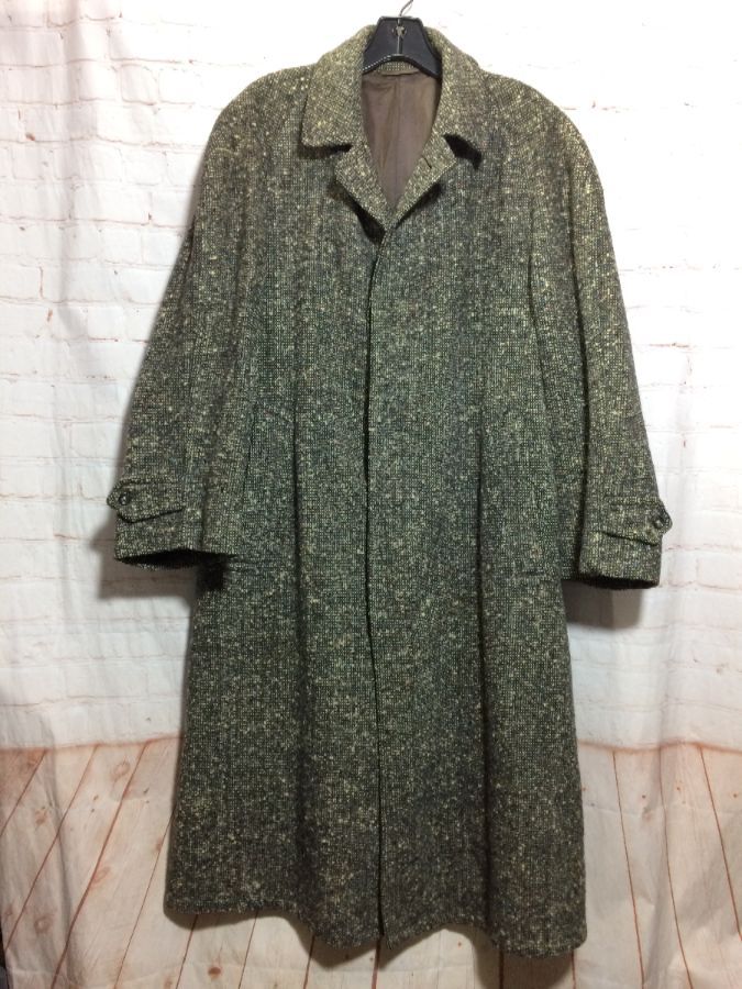Vintage Wool Tweed Trench Overcoat | Boardwalk Vintage
