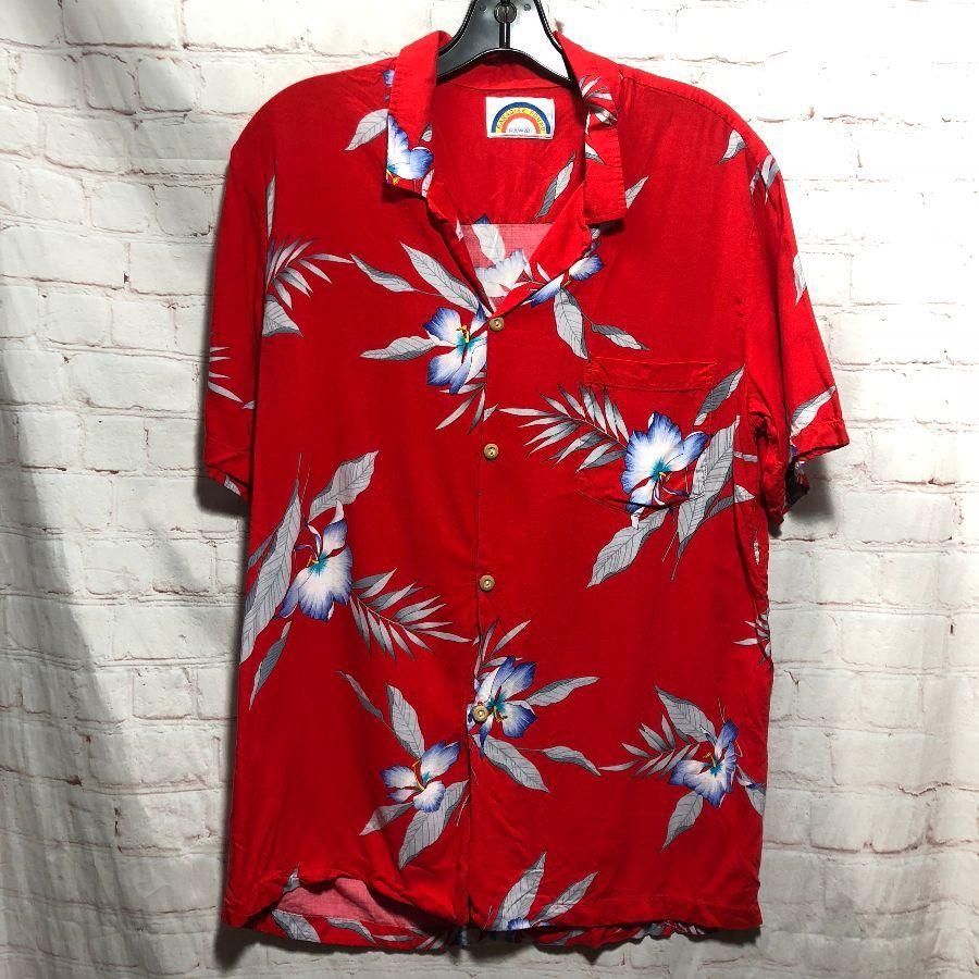 Rayon Hawaiian Shirt Classic Floral Print | Boardwalk Vintage