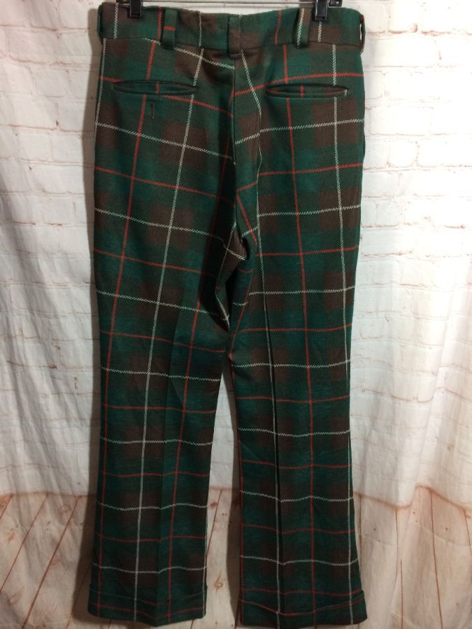 1970’s Classic Tartan Plaid Design Pants Wool Blend Cuffed Bottom ...
