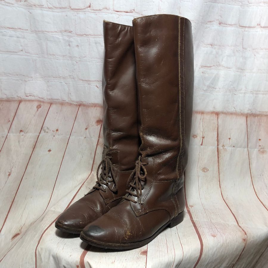 leather lace up riding boots