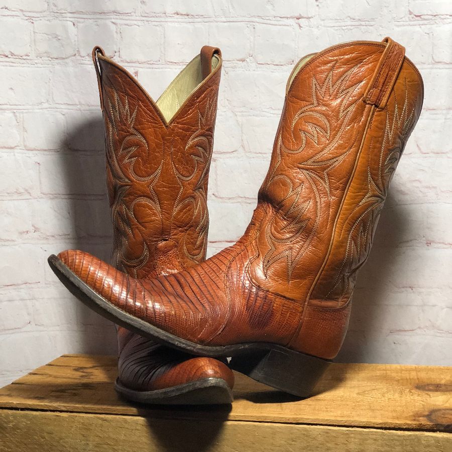 Classic Cowboy Boots W/ Lizard Skin Vamps & Leather Uppers | Boardwalk ...