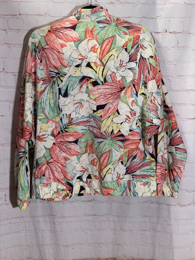 Hawaiian Floral Print Cotton Bomber Jacket | Boardwalk Vintage