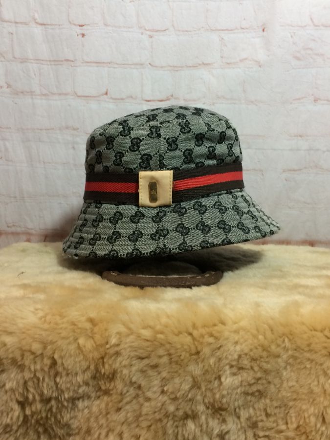 Bucket Hat with LV Inspired Monogram print made from Faux Fur