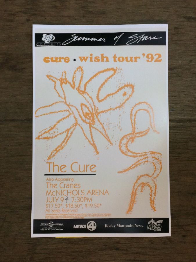 product details: THE CURE WISH TOUR 92 CONCERT POSTER photo