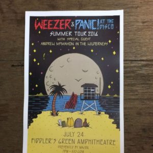 Photo detail:WEEZER AND PANIC AT THE DISCO SUMMER TOUR AT FIDDLERS GREEN AMPHITHEATRE CONCERT POSTER