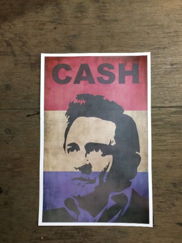 product details: JOHNNY CASH STENCIL POSTER photo