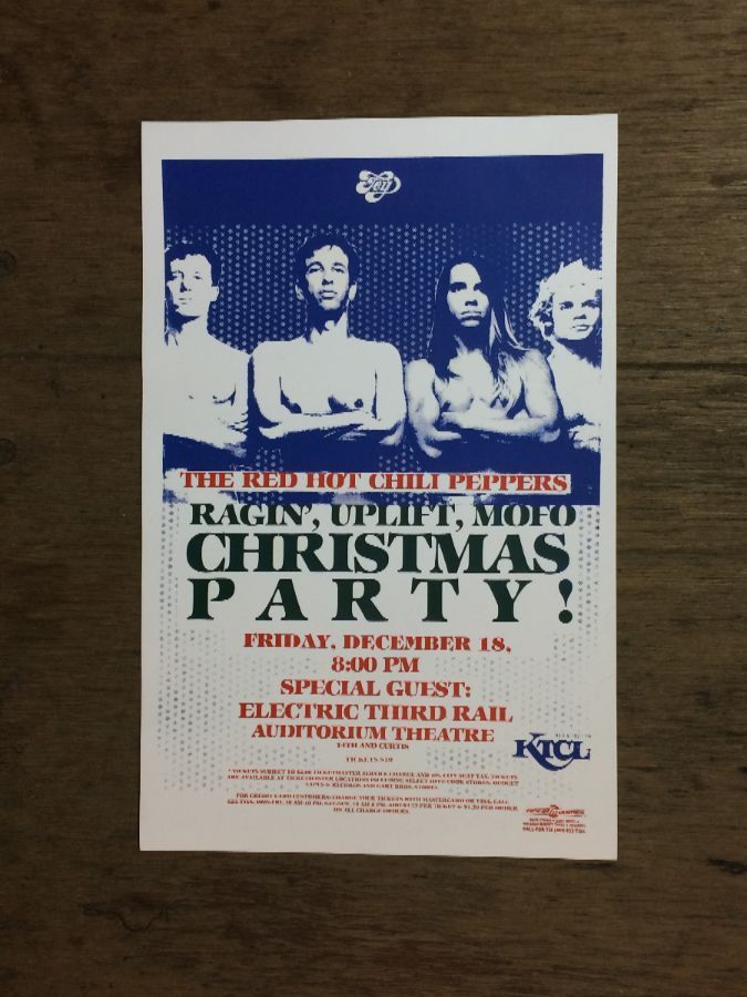 product details: RED HOT CHILI PEPPERS, RAGIN, UPLIFT, MOFO CHRISTMAS PARTY CONCERT POSTER photo