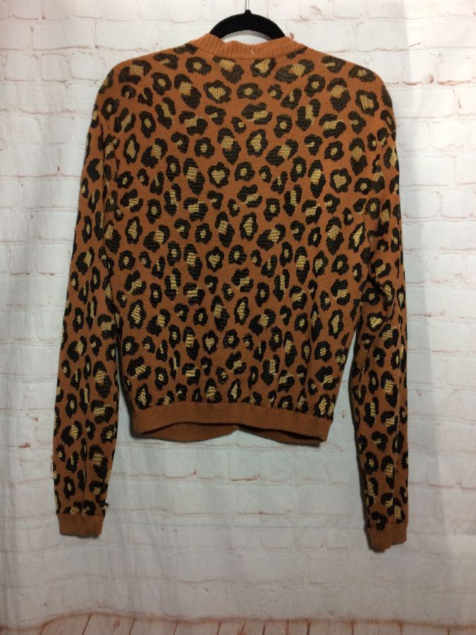 Leopard Print Knit Cardigan Dana Buchman Sweater | Boardwalk Vintage