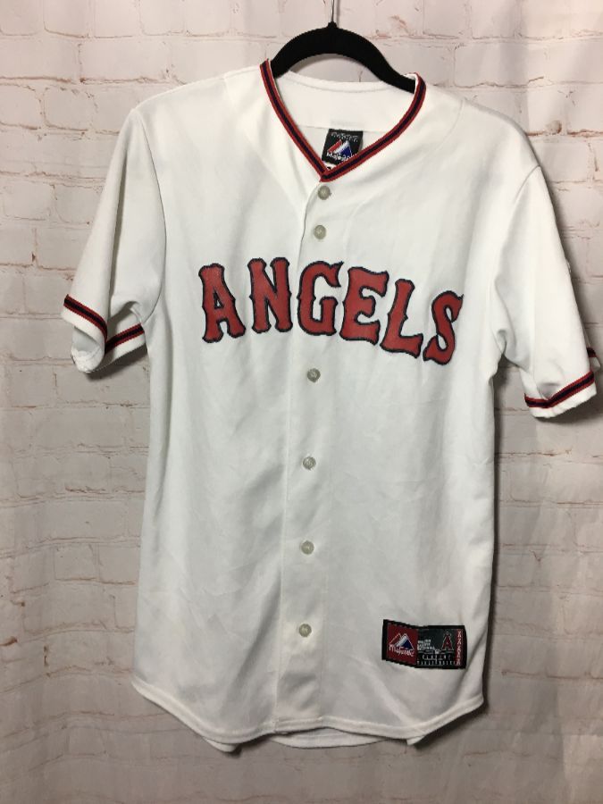 Dynasty Los Angeles Angels Baseball Jersey American League Patch White Sz  Large