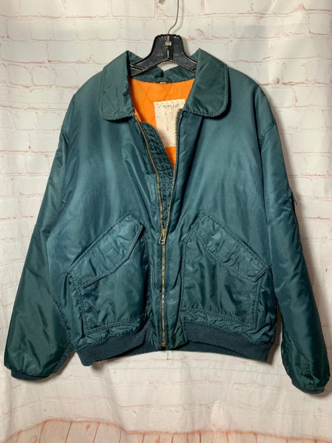 Bomber Jacket With Collar Thick Windbreaker Material Orange Lining ...