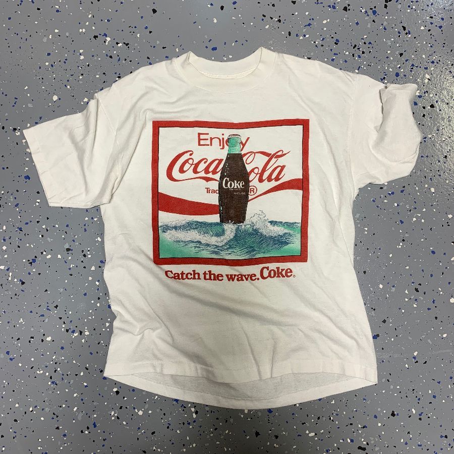 Clothing, Shoes & Accessories Men Mens Coca-Cola Logo Enjoy Coke 80s 90s  Red Classic Retro Vintage T-Shirt Tee New NI3428878