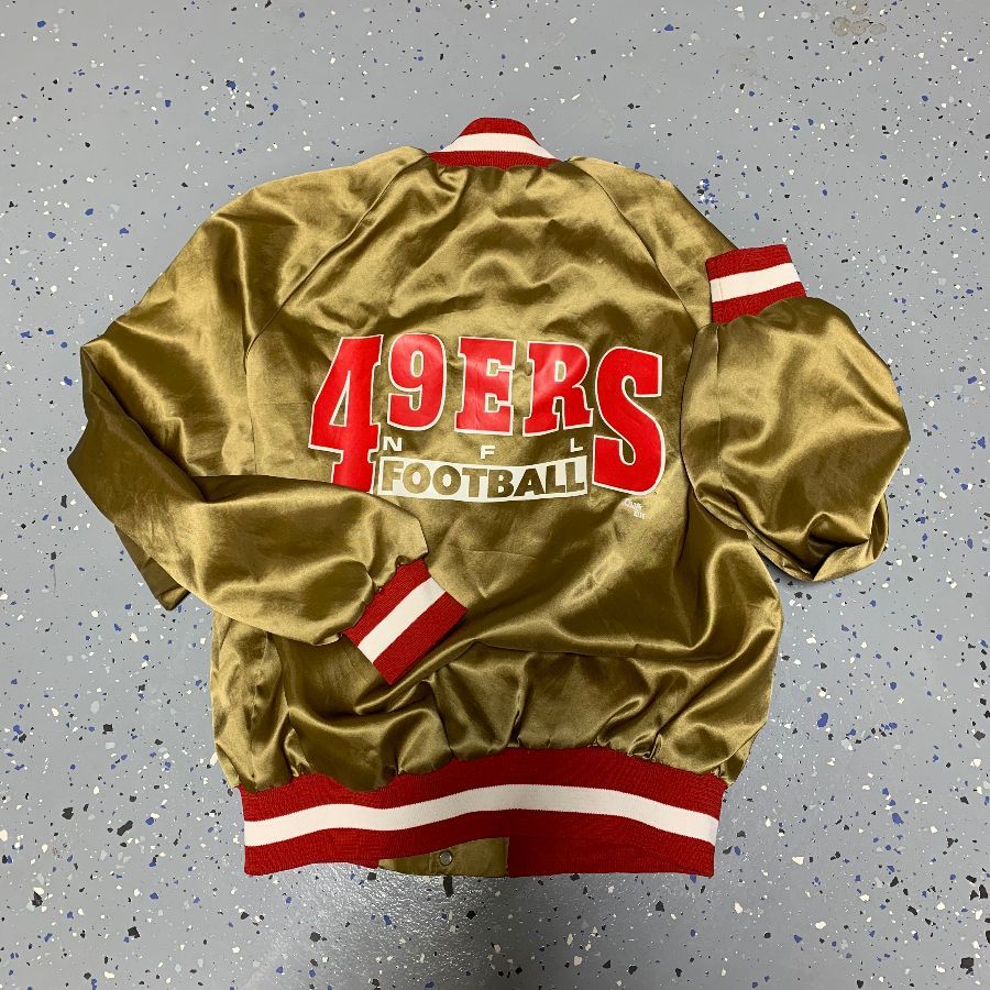 San Francisco 49ers Gold Striped Satin Jacket