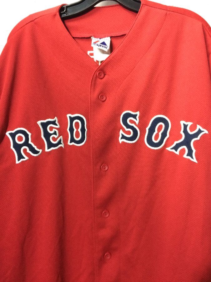 Athletic Knit BOS584 Boston Red Sox Full Button Baseball Jersey