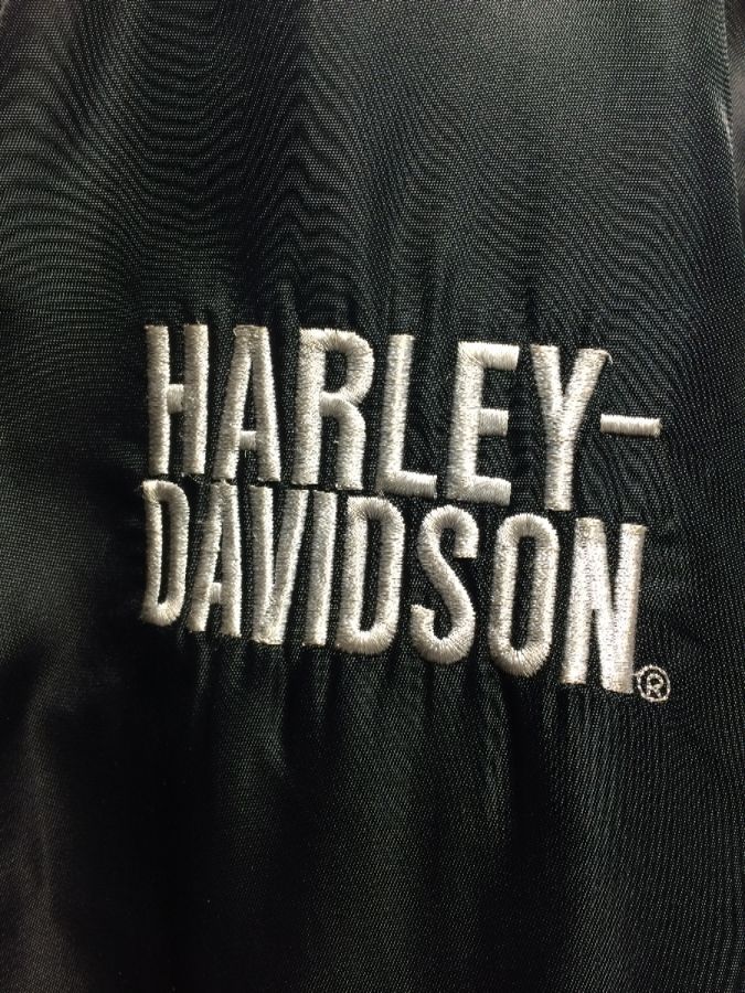 Harley Davidson Nylon Bomber Jacket W/ Embroidered Logos | Boardwalk ...