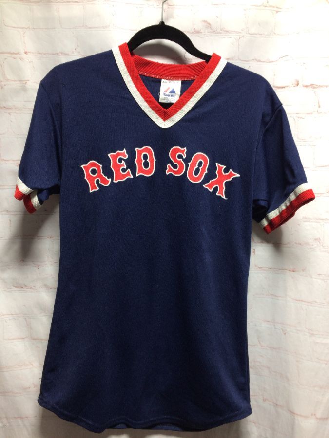 BOSTON RED SOX Official Men's Majestic Vintage 80s V-Neck Pullover  Jersey Sz 2XL