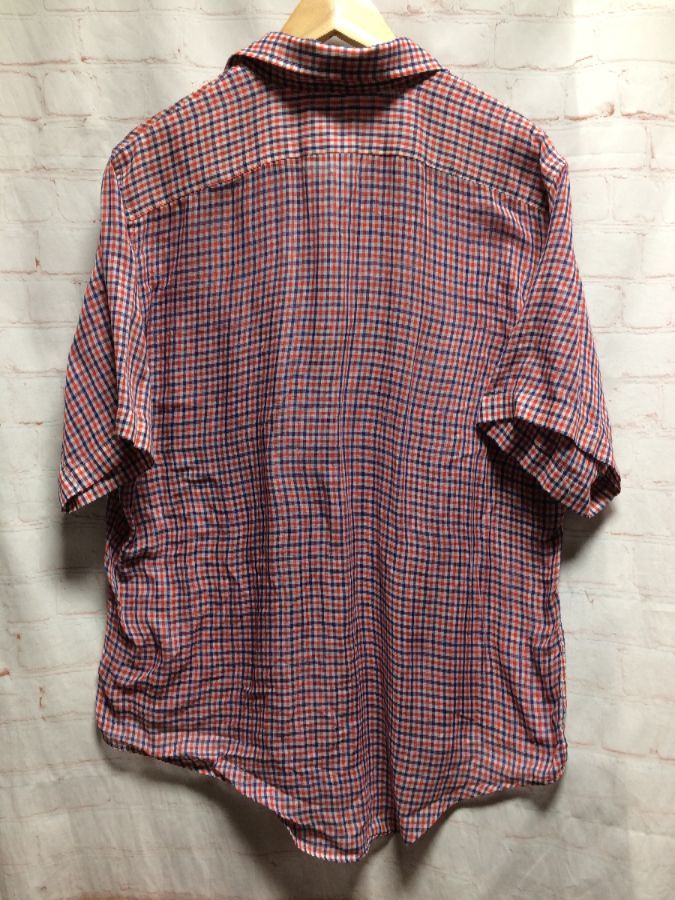 Gingham Check Shirt W/ Collar & Left Chest Pocket | Boardwalk Vintage