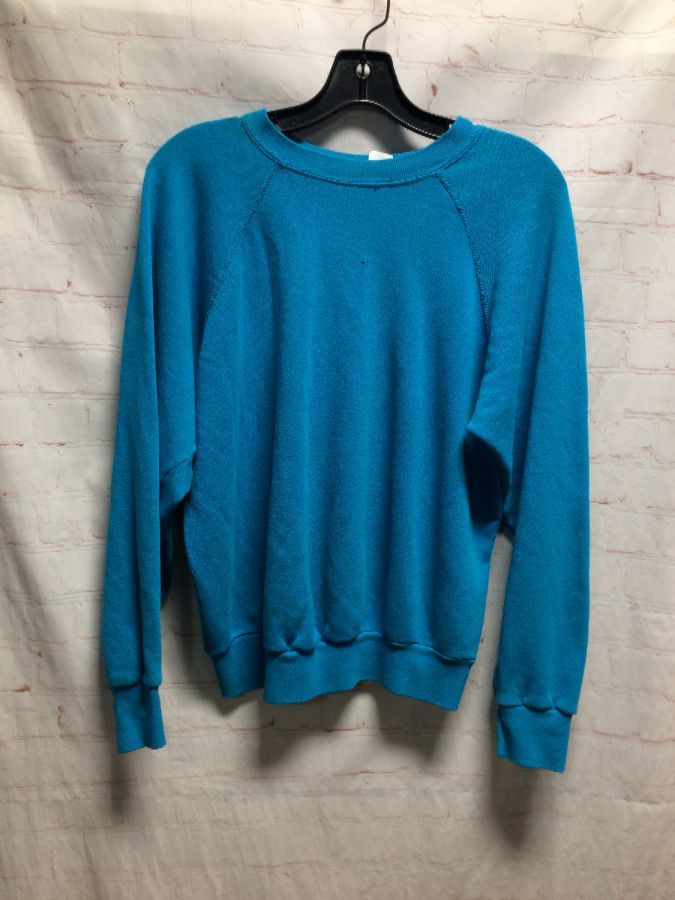 Crew-neck Pullover Solid Colored Distressed Sweatshirt | Boardwalk Vintage