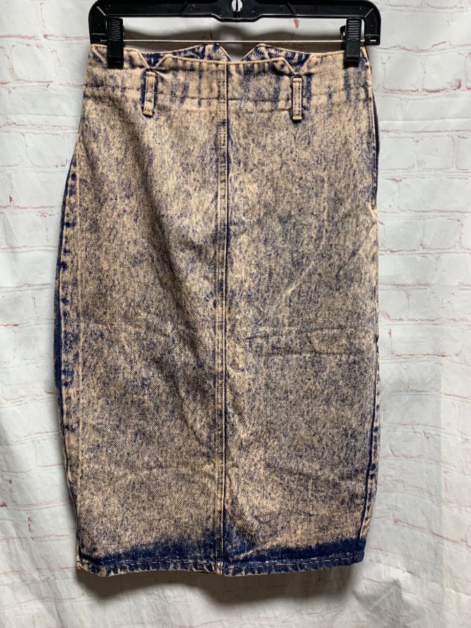acid wash pencil skirt