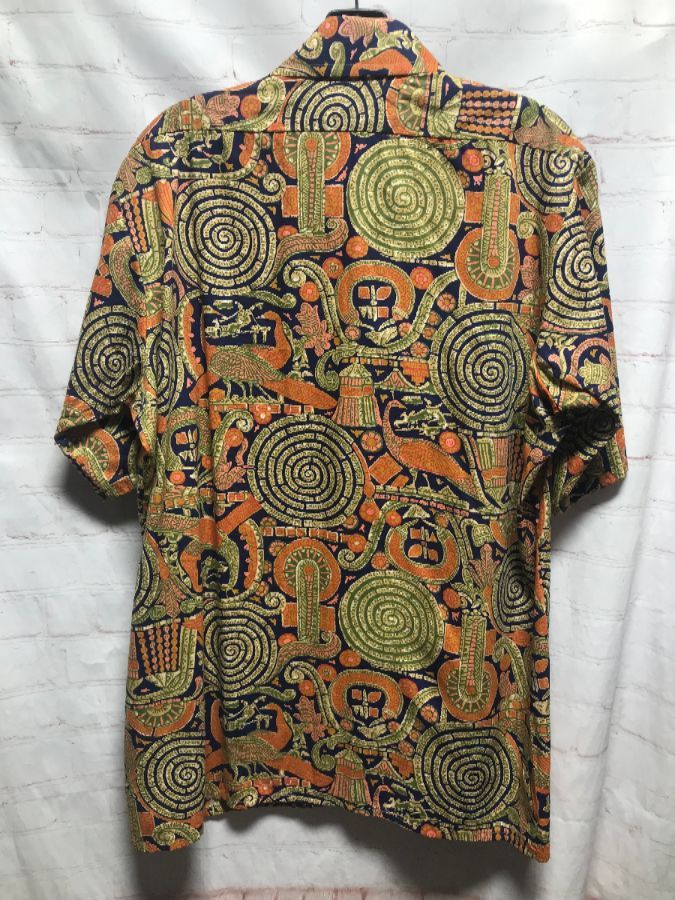 Colorful Aztec Design Print Cotton Shirt | Boardwalk Vintage