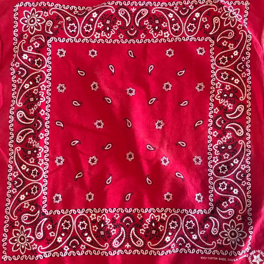 Bandana Vibrant Red Classic Paisley Floral Print 100% Cotton Rn13962 Made  In Usa | Boardwalk Vintage