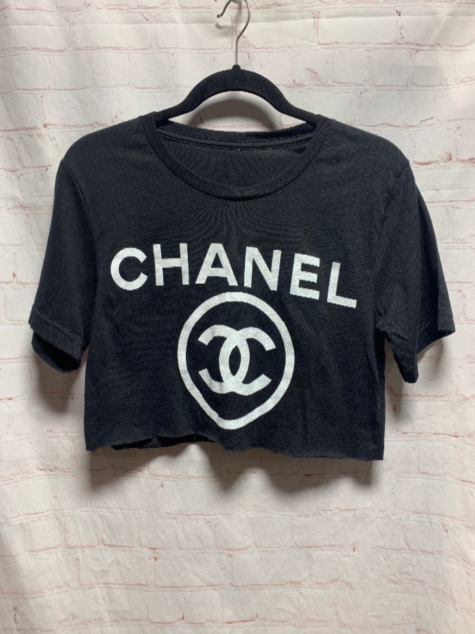 Cropped Bootleg Chanel T-shirt Chanel Emblem / Circle