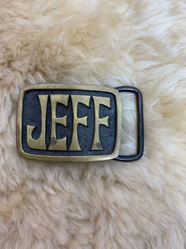 product details: SMALL SOLID BRASS JEFF BELT BUCKLE photo