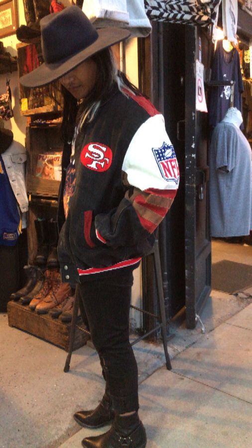 San Francisco 49ers Leather And Denim Jacket By Jeff Hamilton