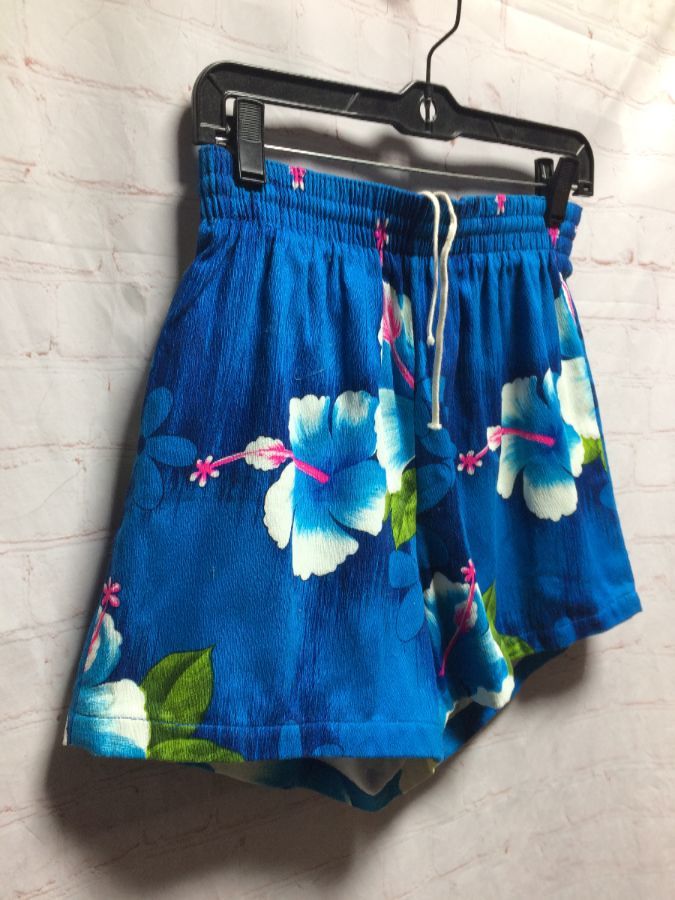 Retro Hibiscus Floral Print Hawaiian Cotton Shorts – Made In Hawaii ...