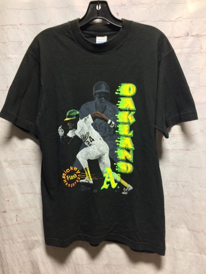 vtg 90s OAKLAND ATHLETICS YELLOW A'S LOGO MLB 1990 HEATHERED t-shirt  BASEBALL XL