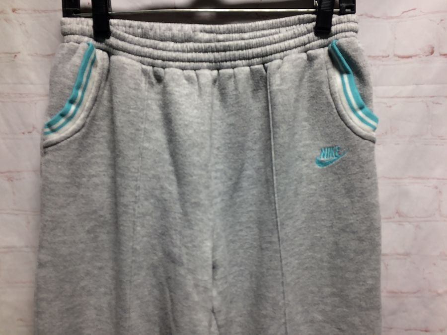 Retro Nike Sweatpants W/ Stripe Trim Pockets/cuffs Embroidered Logo