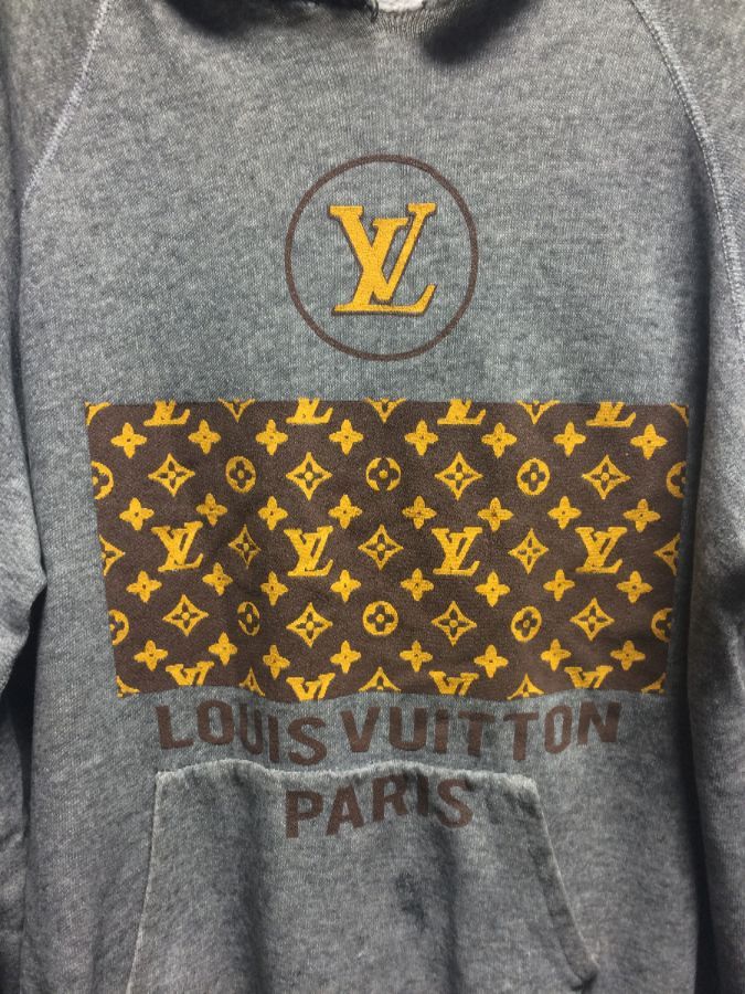 Soft Retro Hoodie Bootleg Louis Vuitton Paris Print Sweatshirt