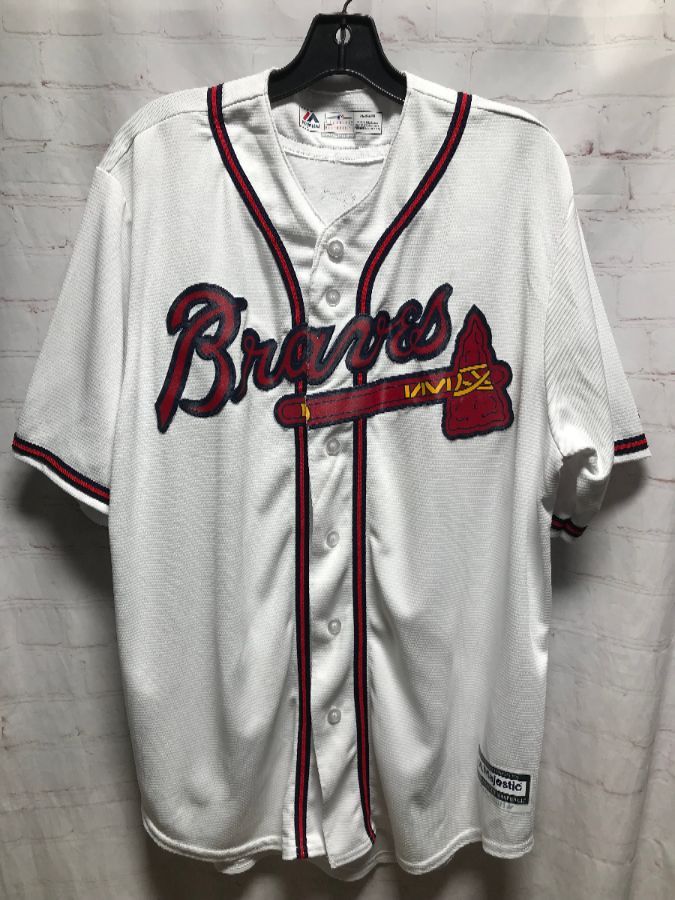 Vintage MLB Majestic Atlanta Braves Yellow Baseball Jersey Size XL