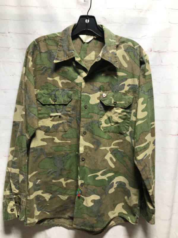 product details: RELAXED VINTAGE CAMOUFLAGE SHIRT W/ ENAMEL PINS photo