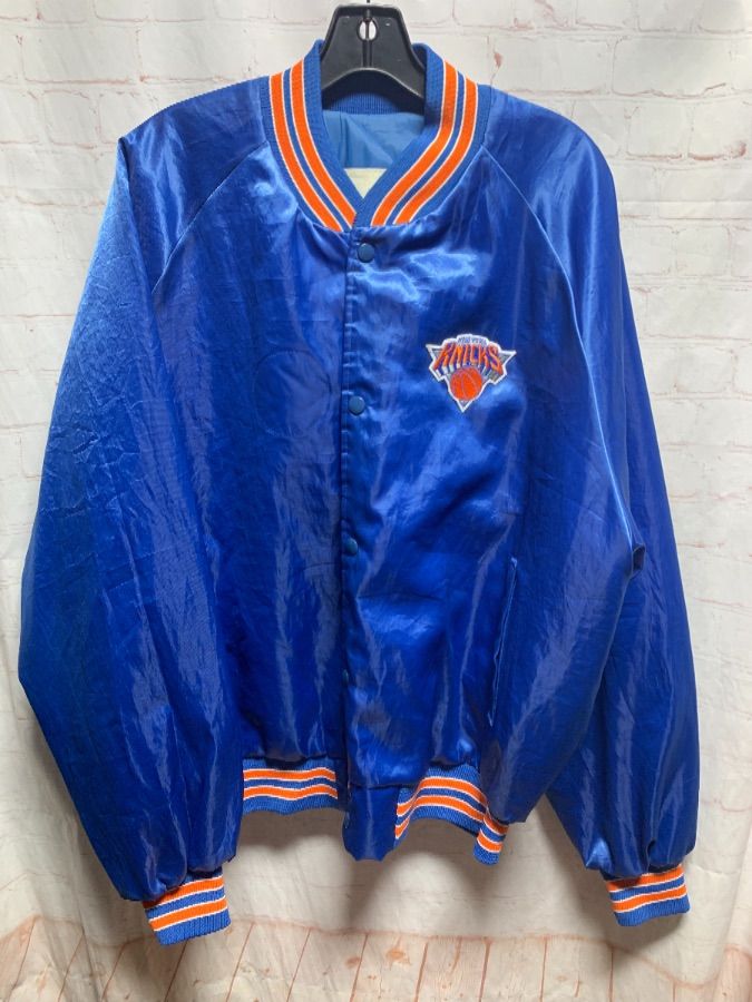 Nba New York Knicks Satin Button Up Jacket As-is | Boardwalk Vintage