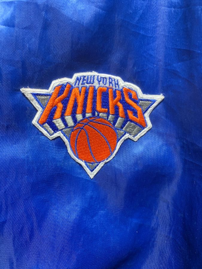 NBA Starter New York Knicks Basketball Satin Vintage Jacket Blue/Orange