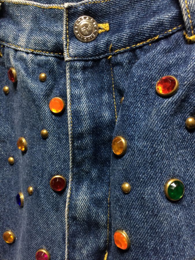 Crazy Funky 1980s Bejeweled Denim Shorts With Attached Leggings ...