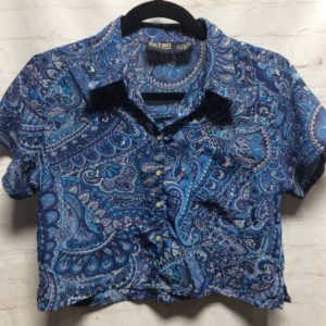 Photo detail:1990'S SHEER CROPPED PAISLEY PRINT BLOUSE