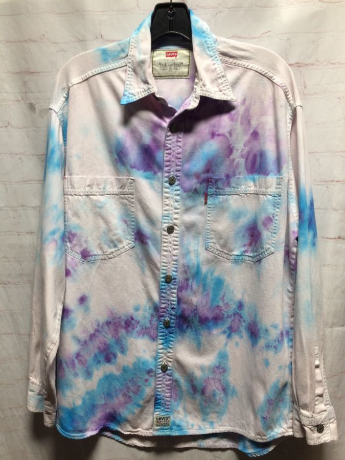 Levis Tie-dyed Denim Shirt W/ Front Pockets | Boardwalk Vintage